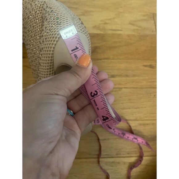 Jacobies Women's Peep Toe Mesh Ankle Booties Rhinestones & Stiletto Heels Size 8 - Picture 8 of 8